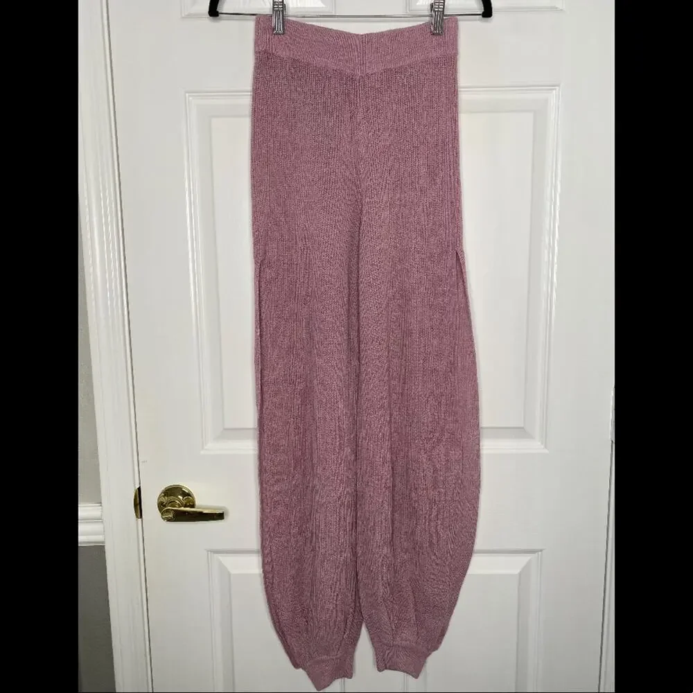 FREE PEOPLE RARE! Split Open Side Leg Ankle Wide Leg Knit Pants Size XS